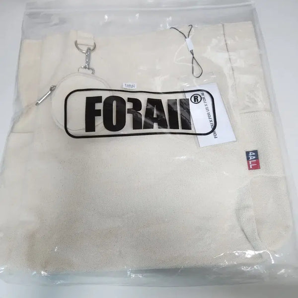 [BUNJANG] POAL Ivory Canvas Tote Bag / 포올 아이보리 캔버스 토트백 가방 에코백