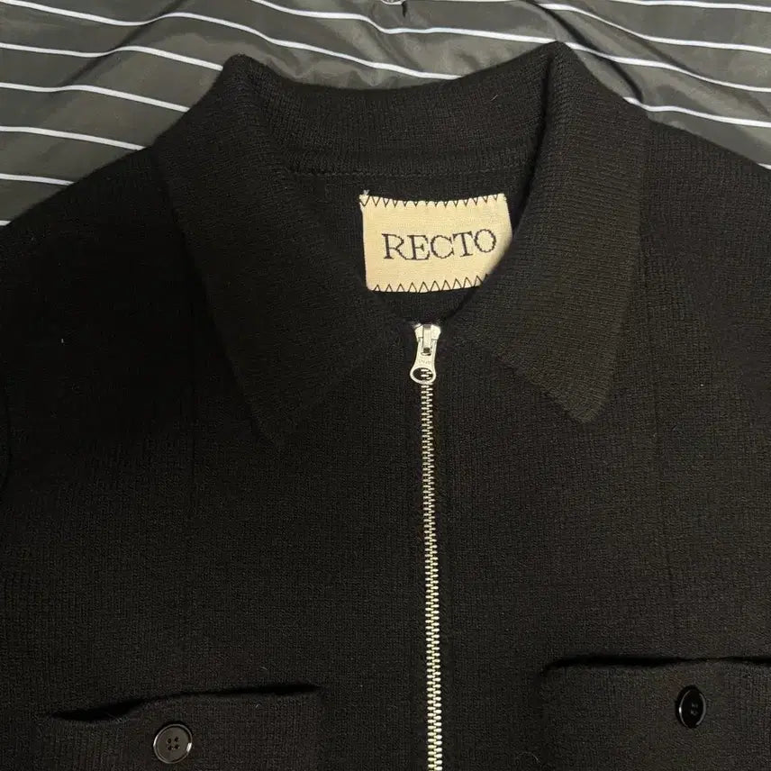 [BUNJANG] RECTO 24FW Ezra Knit Zip-Up Black / (L) 렉토 24FW 애즈라 니트 집업 블랙