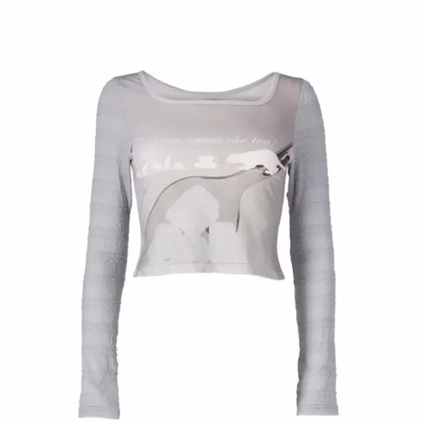 [BUNJANG] Honkyo Lacey Spoon Long Sleeve Tee / 혼쿄 Lacey Spoon Long Sleeve Tee