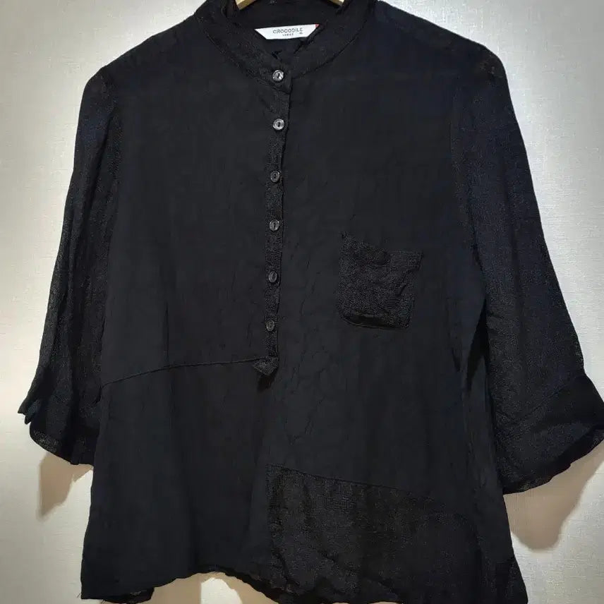 [BUNJANG] Crocodile Women's Blouse Black Size 95 / 크로커다일 여성 블라우스 95