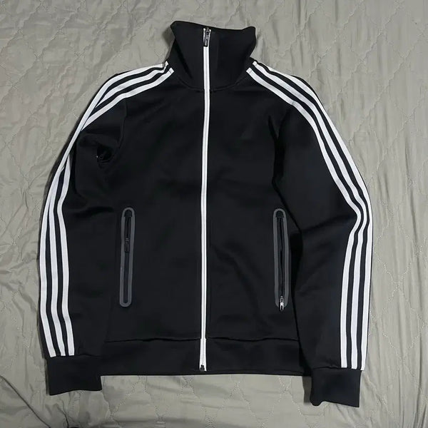 [BUNJANG] Adidas Track Top Black (Logo Removed) / 아디다스 져지 블랙 90 (로고X) 집업 트랙탑 삼선 트레이닝복
