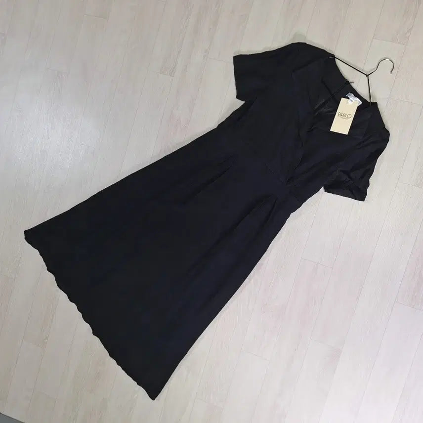 [BUNJANG] Wrinkle Black Long Sleeve Dress / 새상품)  링클 블랙롱원피스  반팔원피스 하객룩