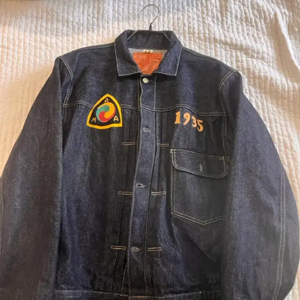 [BUNJANG] Freewheelers Embroidered Denim Jacket / [42] 프리휠러스 자수 데님 자켓