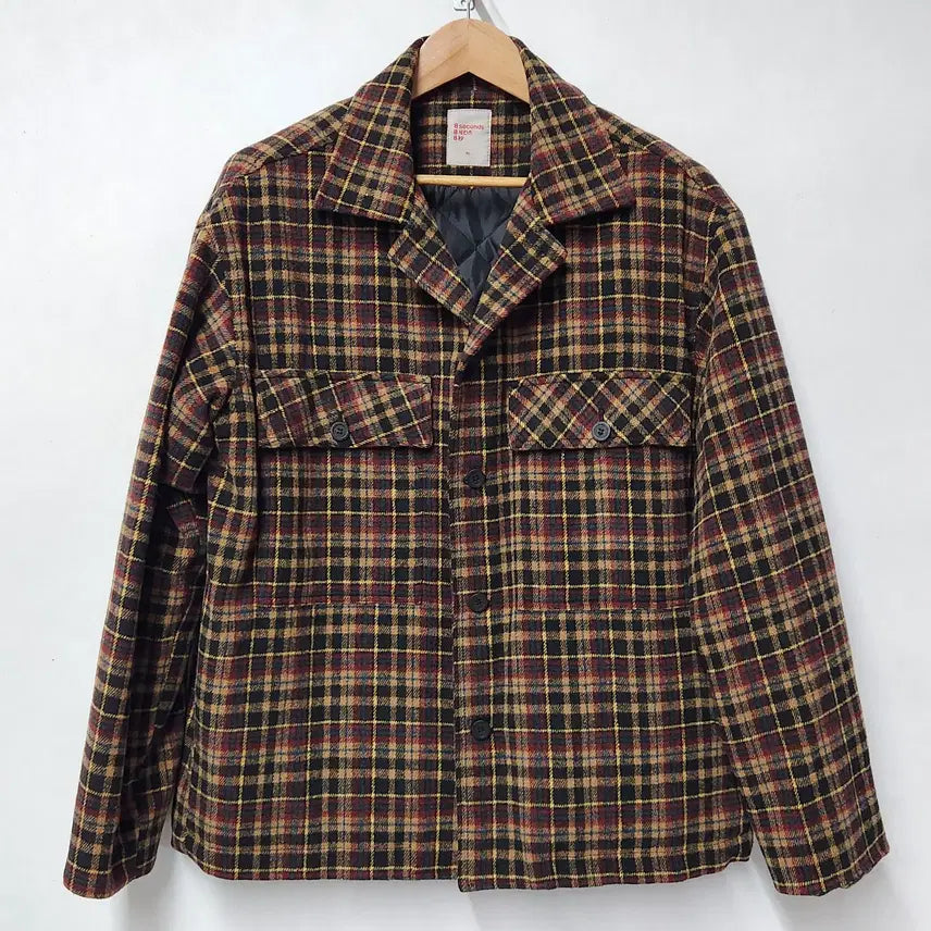 [BUNJANG] 8seconds Classic Check Quilting Jacket XL (Camel) / 8seconds 삼성물산 정품 황토색 클래식 체크 퀼팅 자켓 XL
