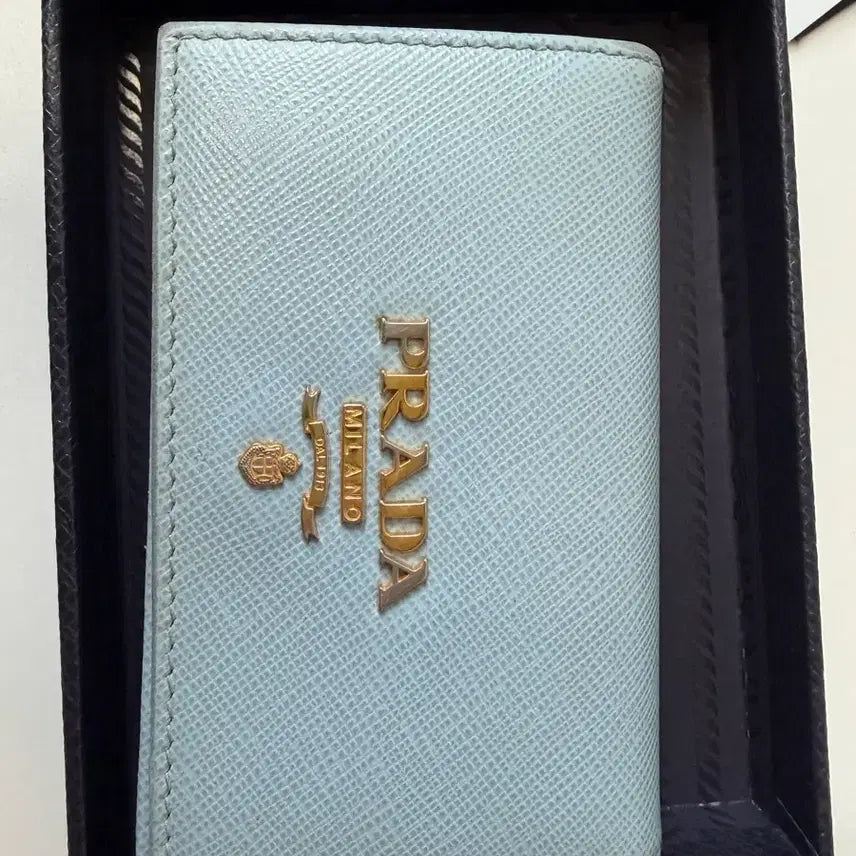 [BUNJANG] Prada Card Holder Light Blue (1MC122) / 프라다 카드지갑 라이트블루(1MC122) 정품 풀구성