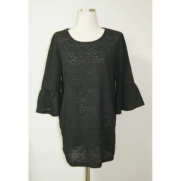 [BUNJANG] Black Lace Frill Sleeve Top / [새상품]소매 프릴 레이스 상의/블랙