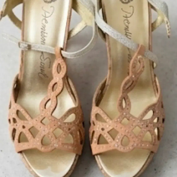 [BUNJANG] Premium Soul Cubic Embellished Gold Sandals (Size 245) / 프리미엄 소다 샌들 245 골드 큐빅 장식