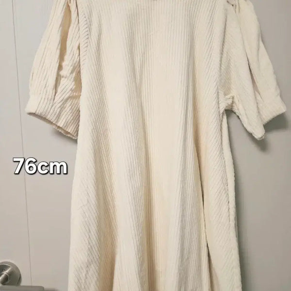 [BUNJANG] Ivory Corduroy Puff Sleeve Dress / 아이보리 코듀로이 퍼프소매 원피스