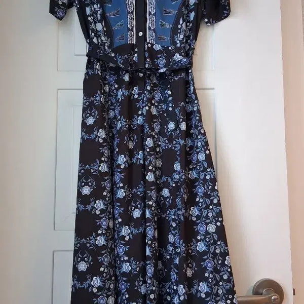 [BUNJANG] Sandro Style Long Dress with Belt / 산드로st 롱원피스