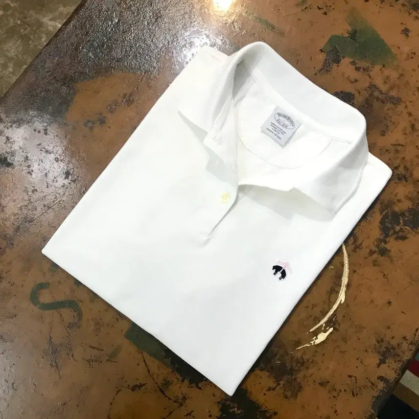 [BUNJANG] Brooks Brothers White Short-Sleeve Pique Polo Shirt Women's Size 66 / 브룩스브라더스 화이트 반팔 피케 카라티 Pk 여성 66 사이즈