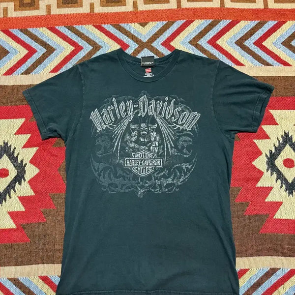 [BUNJANG] 2013 Harley-Davidson Devil Printing Pittsburgh Short Sleeve T-Shirt (Women's Size 55-66) / 여성55-66) 할리데이비슨 2013 데빌 프린팅 피츠버그 반팔 티셔츠