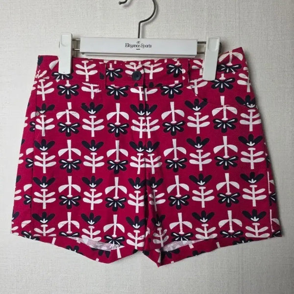 [BUNJANG] Wide Angle Women's Golf Flower Pattern Shorts Red Size 64 / (64) 와이드앵글 여성골프 플라워 패턴 반바지 레드