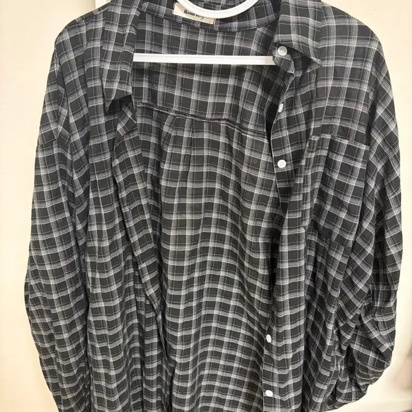 [BUNJANG] Romistory Plaid Shirt (Oversized) / 빅사이즈 로미스토리 체크셔츠