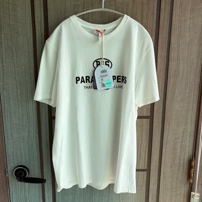 [BUNJANG] Parajumpers Logo T-Shirt White / 새상품(M)파라점퍼스 로고 반팔 티셔츠 오프화이트