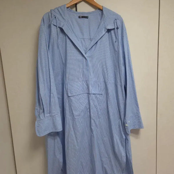 [BUNJANG] Zara Hooded Pocket Long Shirt Dress / 새상품) 자라 ZARA 후드 포켓 롱셔츠 원피스