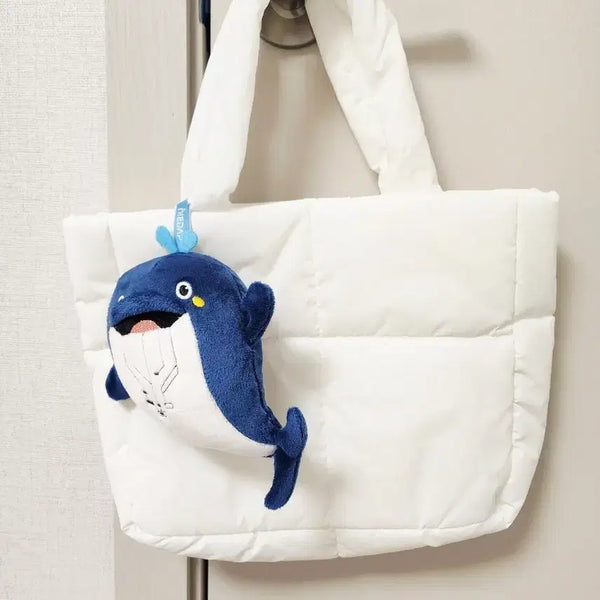 [BUNJANG] Dolphin Plush Quilted Tote Bag / (새상품)돌고래인형 화이트백 흰색가방 누빔토트백