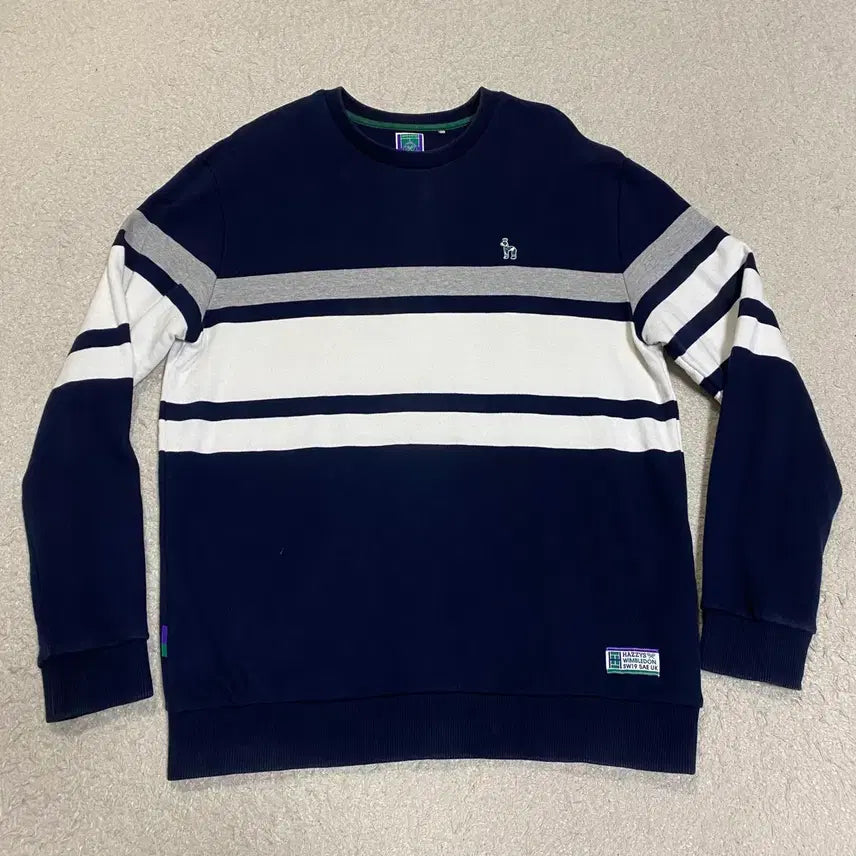 [BUNJANG] Hazzys Navy Stripe Sweatshirt T-Shirt Size 105 / 헤지스 네이비 스트라이프 맨투맨 티셔츠 105