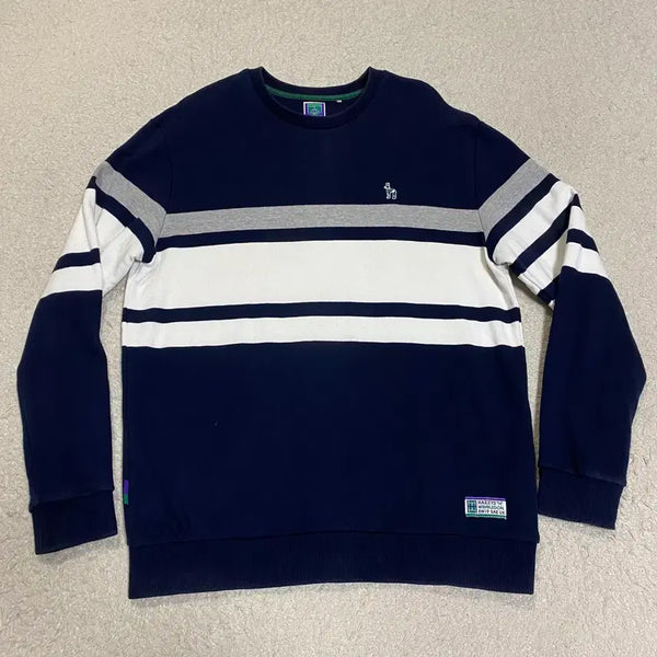 [BUNJANG] Hazzys Navy Stripe Sweatshirt T-Shirt Size 105 / 헤지스 네이비 스트라이프 맨투맨 티셔츠 105