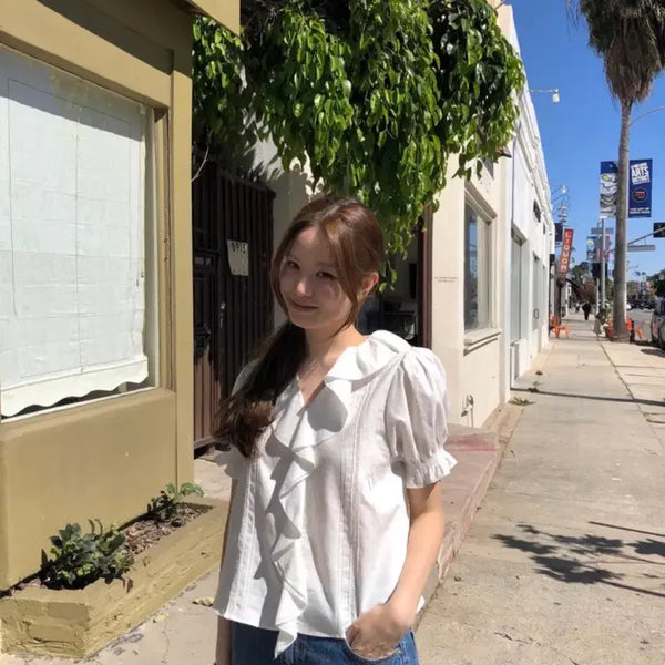 [BUNJANG] ONCE Frill Lace Blouse / 온스 프릴 레이스 블라우스