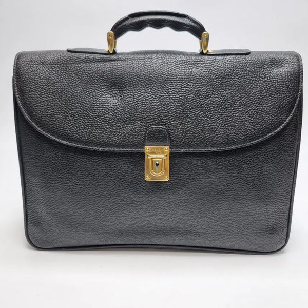 [BUNJANG] Fendi Black Leather Gold Hardware Briefcase / 펜디 FENDI 레더 금장 브리프케이스 남녀공용 서류가방(올드머니룩,희소