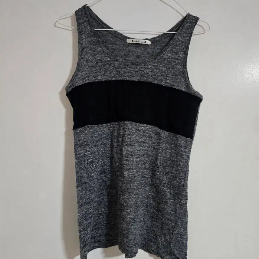 [BUNJANG] Women's Sleeveless Top - Gray with Black Accent / 여성 민소매