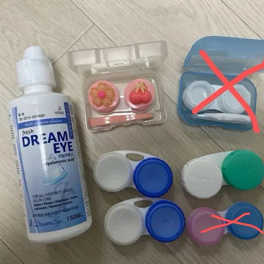 [BUNJANG] Dream Eye Lens Cleaner Solution & Contact Lens Case Set / 드림 아이 렌즈세척액 / 렌즈 통