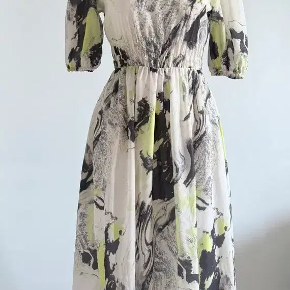 [BUNJANG] Pattern Banding Long Dress / [도매택] 패턴 밴딩 원피스