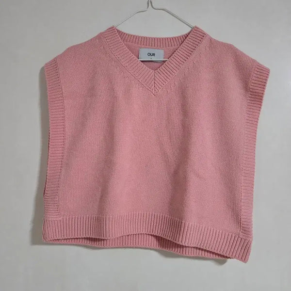 [BUNJANG] Pink Knit Vest / 핑크 니트 조끼