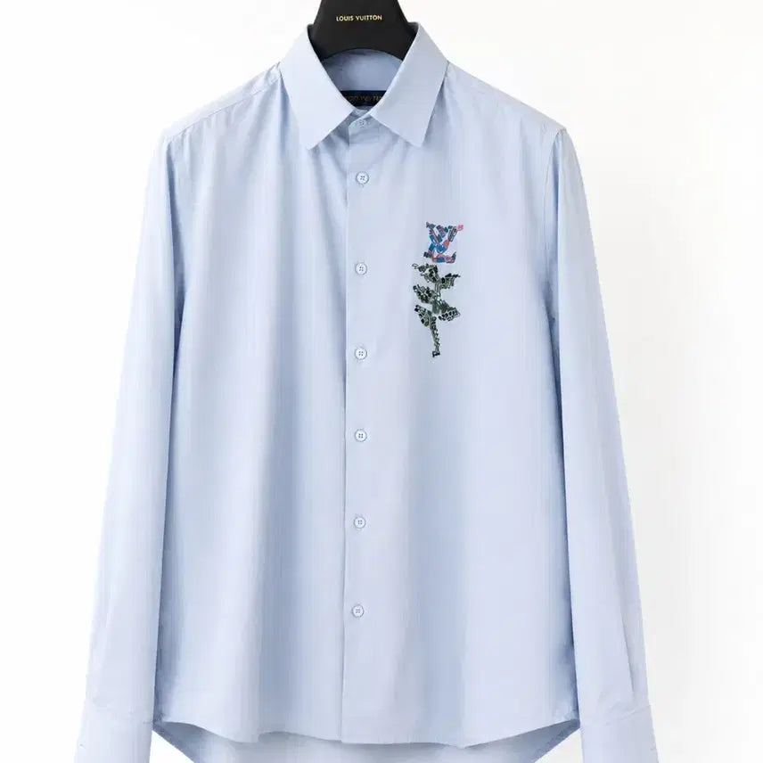 [BUNJANG] Louis Vuitton Embroidered Flower LS Shirt / 루이비통 플라워 자수 셔츠