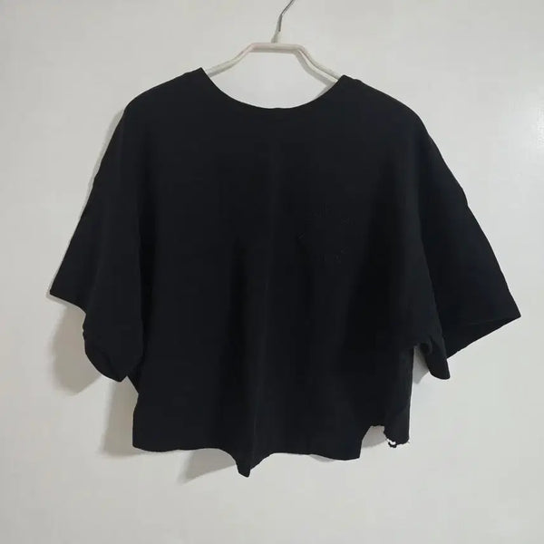 [BUNJANG] Black Cropped T-Shirt / 블랙 크롭 티셔츠