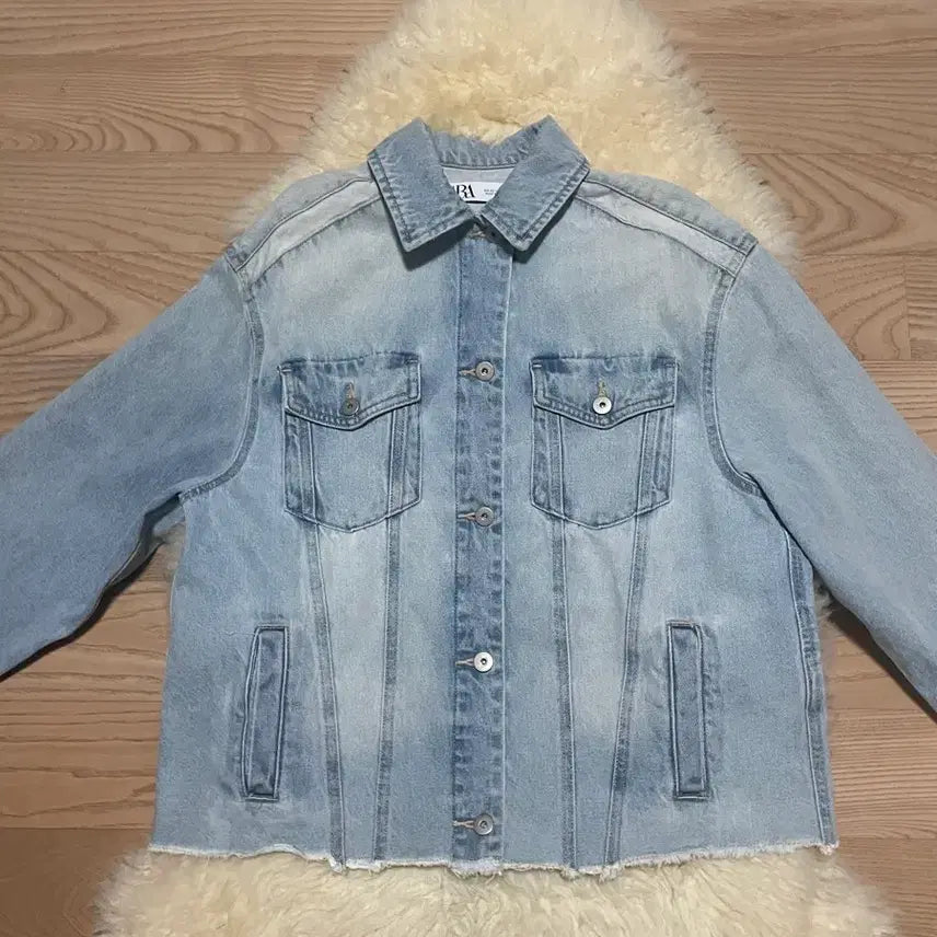 [BUNJANG] ZARA Light Blue Loose Fit A-Line Denim Jacket / ZARA  루즈핏 데님자켓  44~55