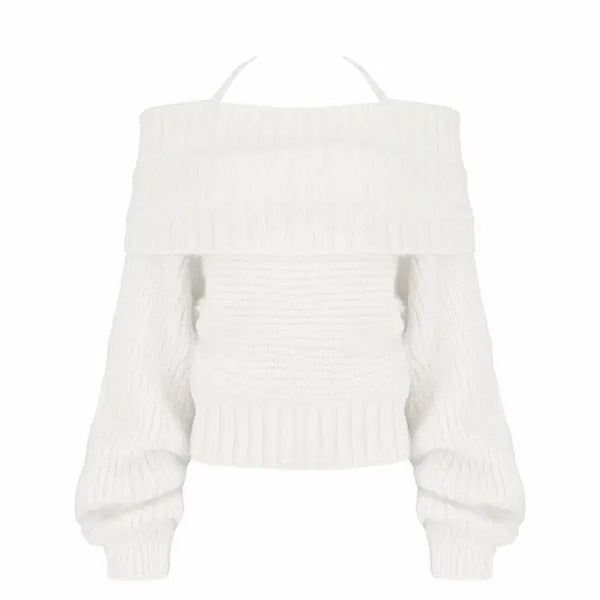 [BUNJANG] Clishir Palette Off-Shoulder Knit White / (텍O) 클리시어 팔레트 오프숄더 화이트