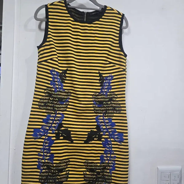 [BUNJANG] Massimo Dutti Striped Flower Midi Dress / 마시모 dutti 줄무늬 플라워 원피스