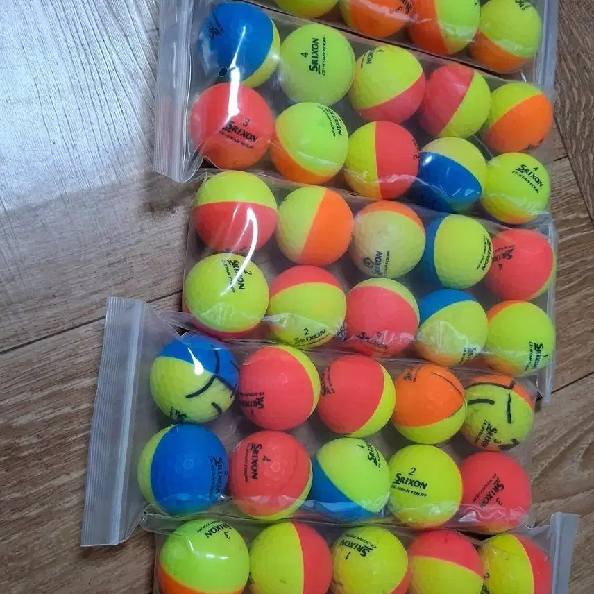 [BUNJANG] Srixon Half/Half Lost Ball Q-Star (50 Balls, 5 Packs) / 스릭슨 반반공 로스트볼 큐스타 50알 5팩/