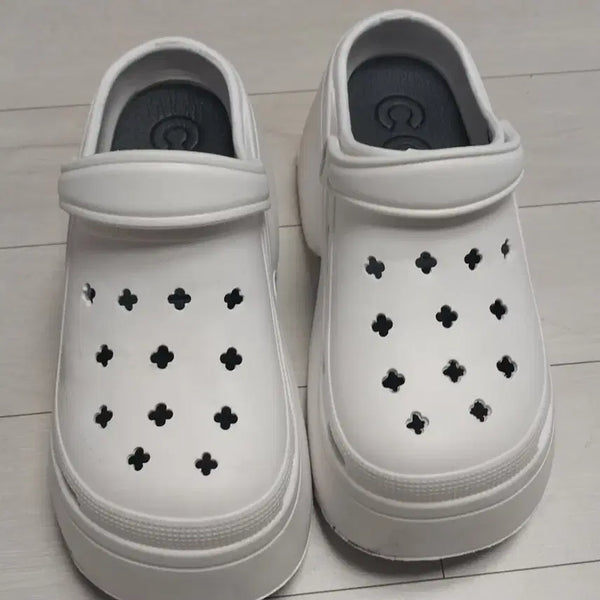 [BUNJANG] White Platform Height-Increasing Sandals (230) / 화이트 플랫폼 키높이 샌들 230