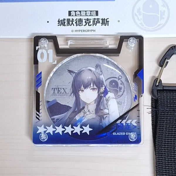 [BUNJANG] Arknights Texas Can Badge Acrylic Case Bundle Set / 명일방주 텍사스 캔뱃지 아크릴 케이스 이격 명방 통행증 키링 중국 굿즈
