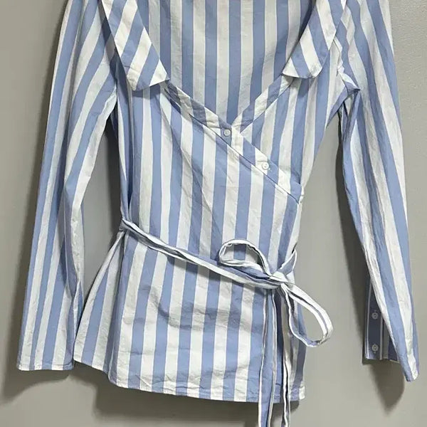 [BUNJANG] Zara Striped Wrap Blouse / 자라 스트라이프 랩 블라우스