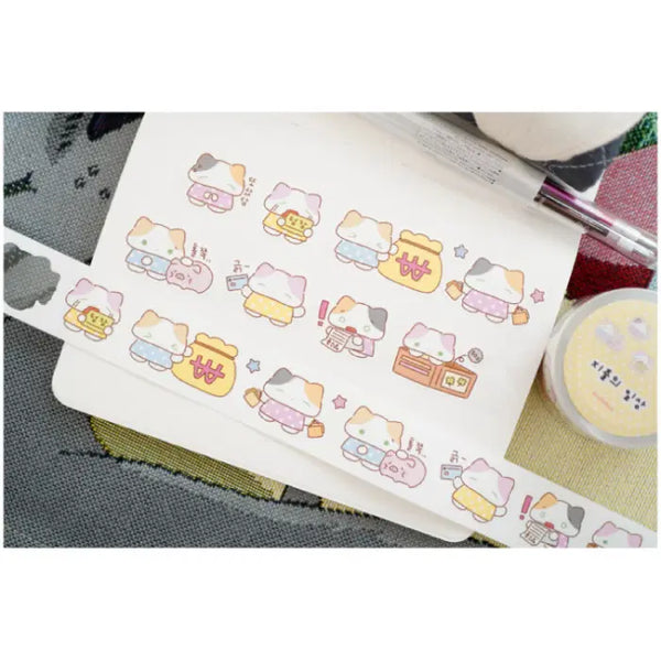 [BUNJANG] Fluffy Skin Daily Kiss Cut Stickers / 플러피부 지출의 일상 키스컷