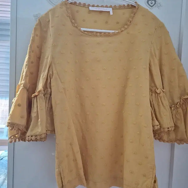[BUNJANG] See by Chloé Punching Blouse Yellow / 씨바이끌로에 펀칭 블라우스 옐로우