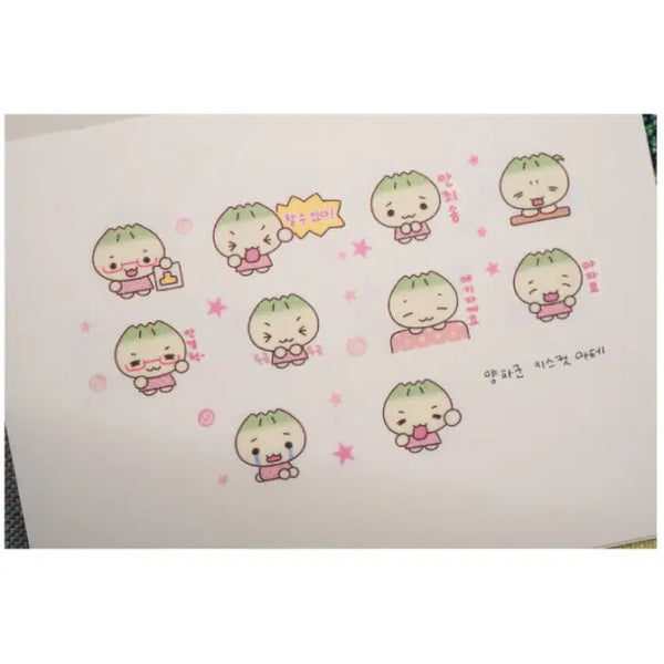 [BUNJANG] Fluffy Boo Onion Kiss Cut Sticker / 플러피부 양파군 키스컷