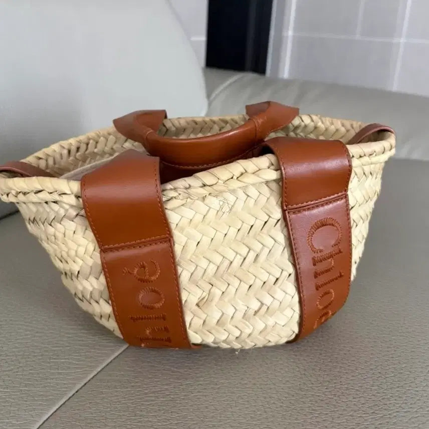 [BUNJANG] Chloé Sense Small Raffia Tote Bag / 끌로에 sense 스몰 토트백 라피아백