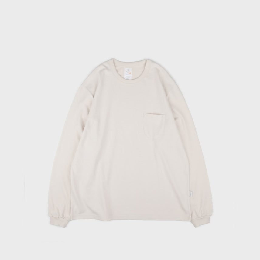[BUNJANG] ememogarden Pocket Long Sleeve T-Shirt Ivory Size 3 / [에메모가든 mmo]포켓 롱 슬리브 티(아이보리) 사이즈 3