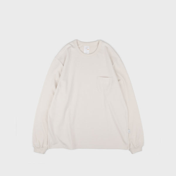 [BUNJANG] ememogarden Pocket Long Sleeve T-Shirt Ivory Size 3 / [에메모가든 mmo]포켓 롱 슬리브 티(아이보리) 사이즈 3
