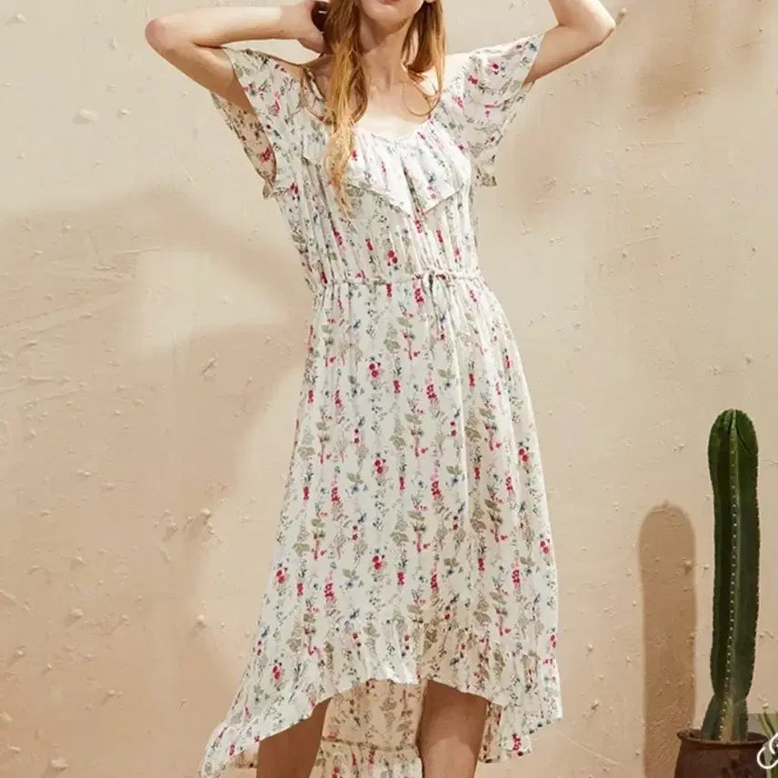 [BUNJANG] Thursday Island Off-Shoulder Asymmetrical Long Dress / 미착용 새옷 S , M 오프숄더 언바란스 롱 원피스 써스데이아일랜드