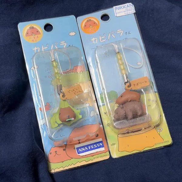 [BUNJANG] Kapibarasan Wooden Bear Box Strap Keychain Bundle Set / 일괄 카피바라상 박스형 목각 곰 일본 훗카이도 가챠 스트랩 키링