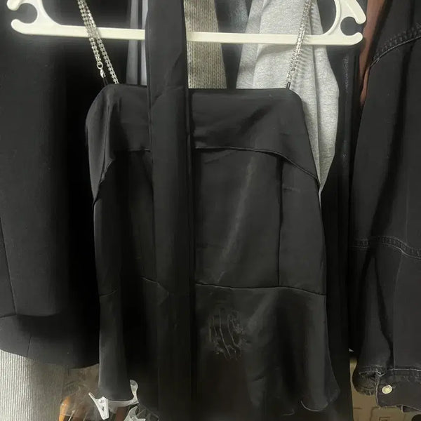 [BUNJANG] Chain Satin Camisole Scarf Set / 체인 새틴 나시 스카프 세트