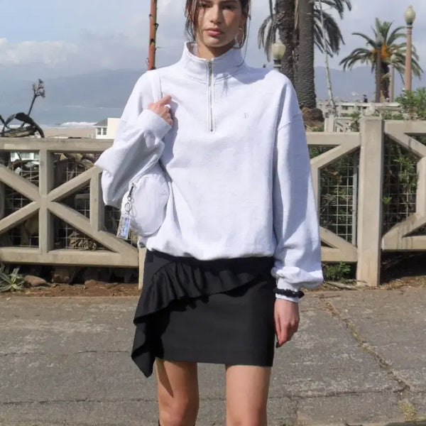 [BUNJANG] LOW CLASSIC Ruffle Skirt Grey Size S / 로우클래식 LC 러플 스커트 S