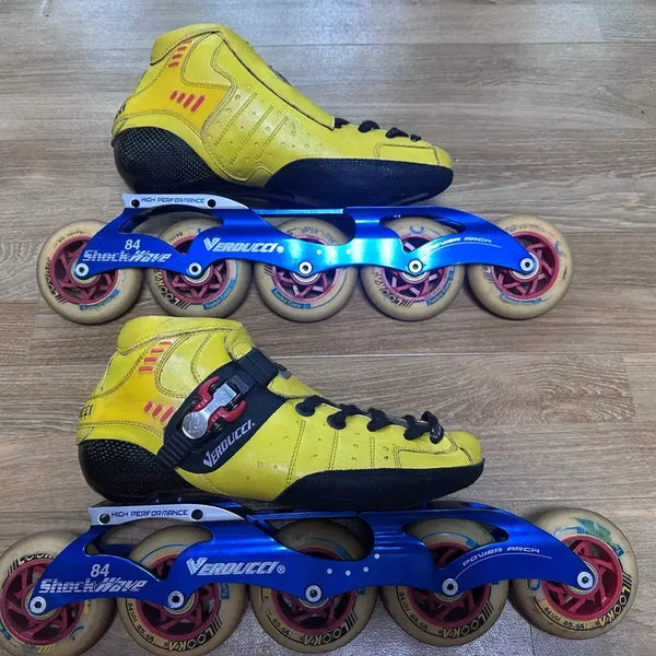 [BUNJANG] Verducci Yellow Inline Racing Carbon Skates 270mm / 희귀템-Verducci 옐로우 인라인 레이싱  카본 스케이트 270mm