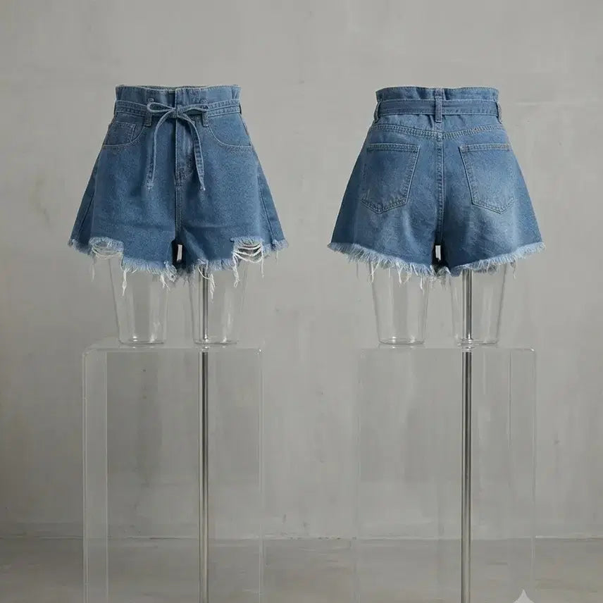[BUNJANG] Cut-off Hem Denim Shorts (Size 25) / 청반바지 데님 숏팬츠 컷팅진 25