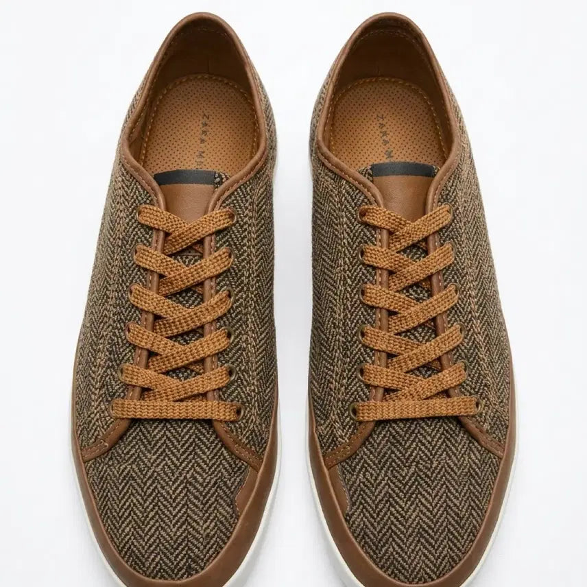 [BUNJANG] Zara Basic Herringbone Sneakers (EU 42 / KR 270) / 남성EU42 / 자라 베이직 헤링본 스니커즈GR